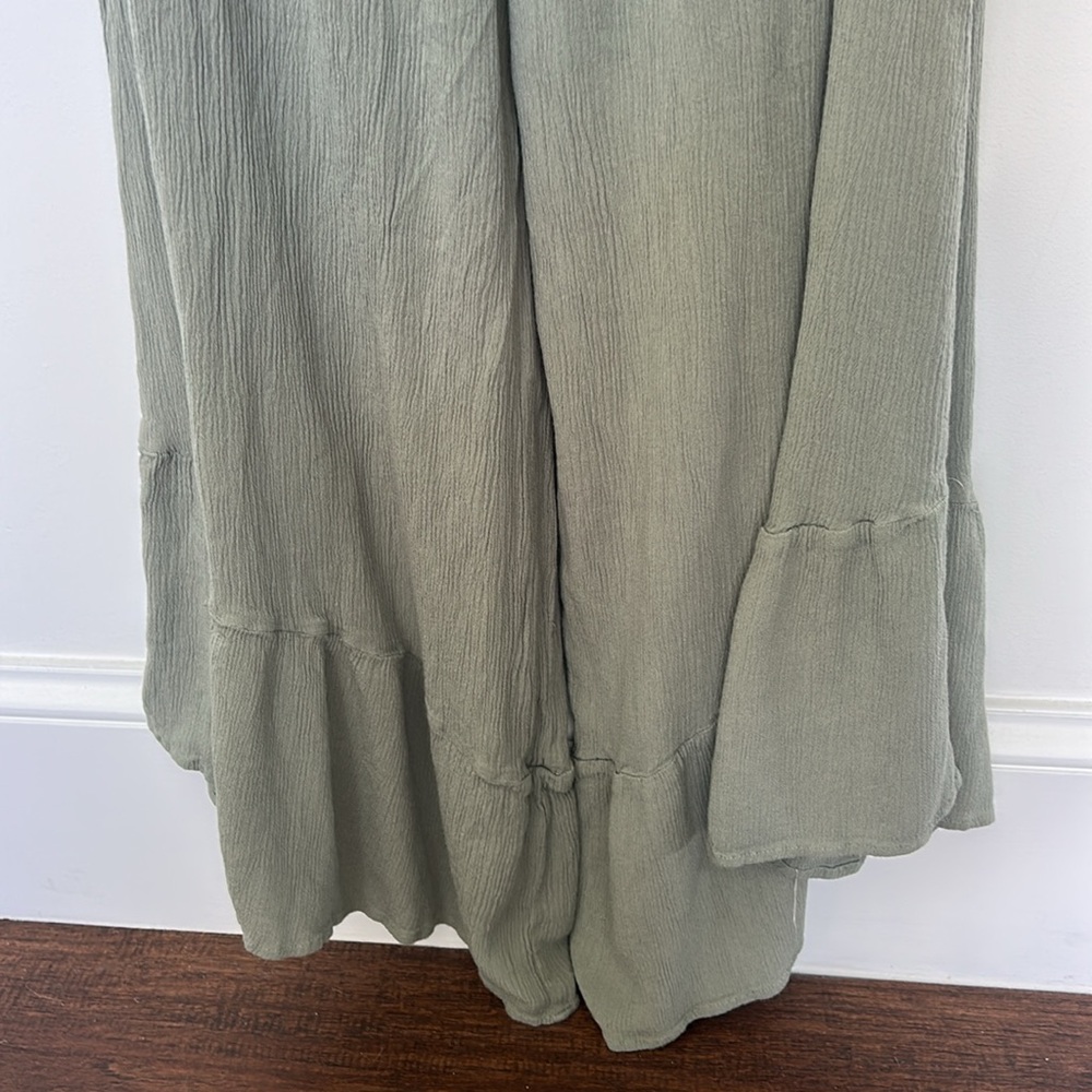 ILLA ILLA Olive Green Sleeveless Ruffle Pantsuit - Picture 4 of 5